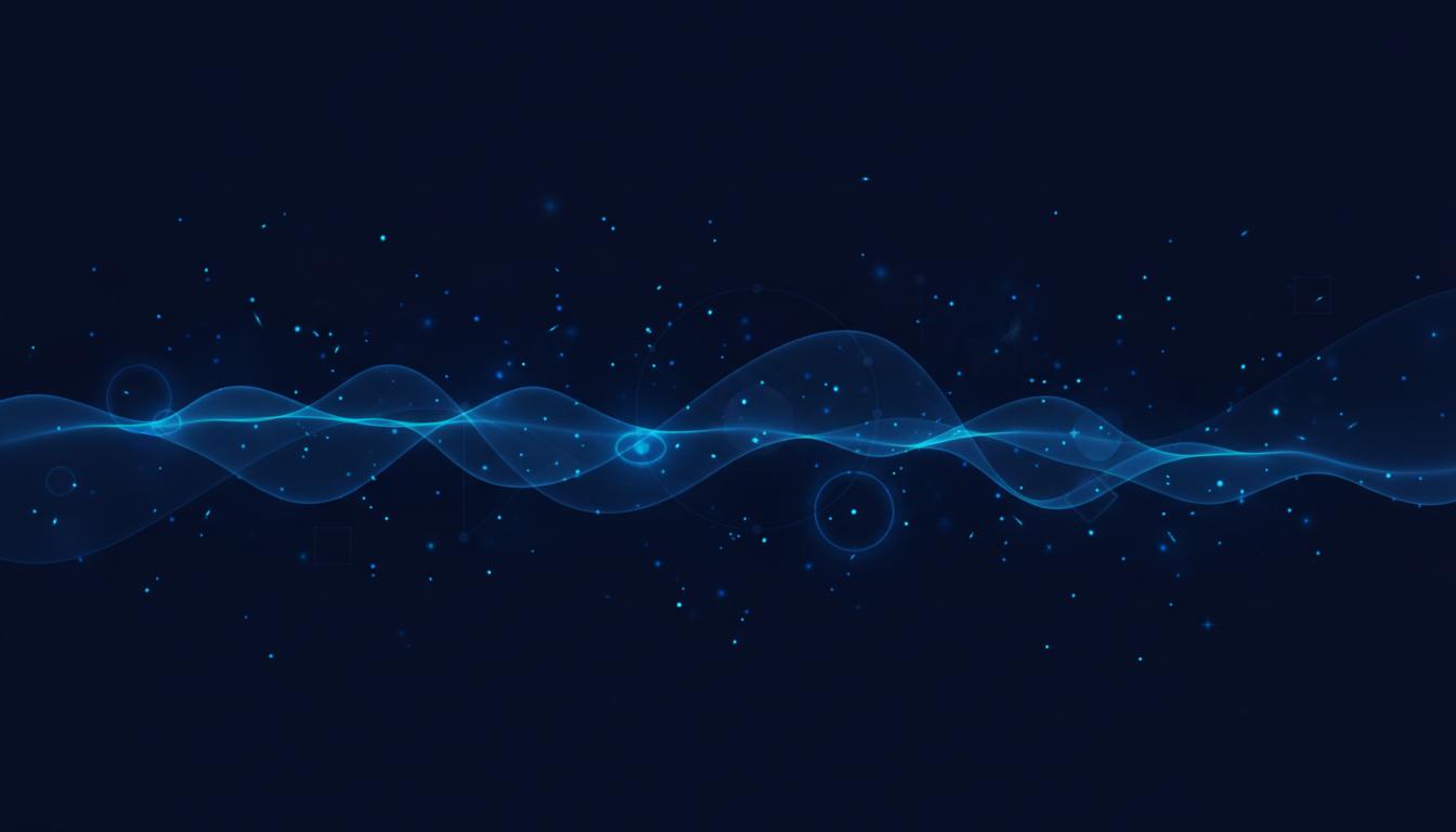 Patrón abstracto azul con ondas de luz sobre fondo profundo, encabezado del blog de Telegram